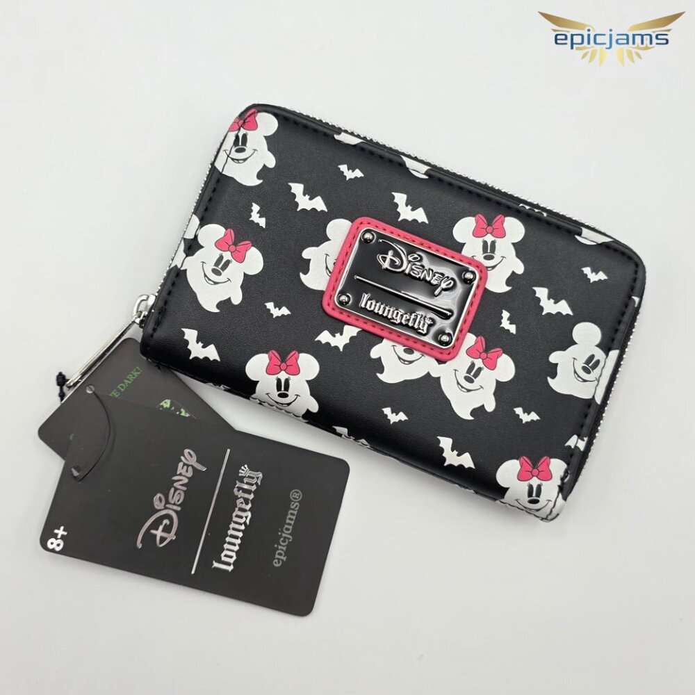 Loungefly Disney Mickey & Minnie Mouse Ghostly Glow-in-the-Dark Mini Backpack Se - Picture 8 of 9